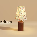 Iridessa Stylish Colorful Floral Patterned Table Lamp Featuring Wooden Pole and Decorative Lampshade