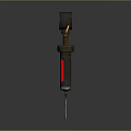 Industrial Measuring Equipment With Pressure Gauge Cylindrical Body Yellow Tubes Red Indicator And Metal Rod