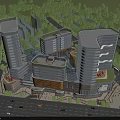 Aerial Planning of Modern Urban Architectural Development With Tall Buildings Greenery And Roads