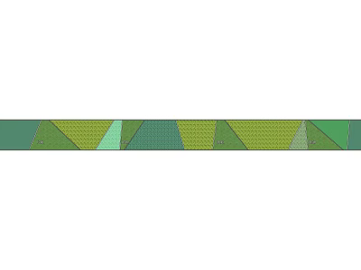 Geometric Feature Wall Design With Green And Yellow Triangular Patterns 3d model