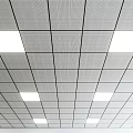 Modern Ceiling Design With Grid Pattern And Recessed Square Lights