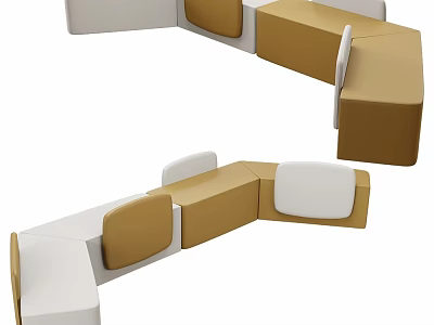 Modern Leisure Chair With White And Brown Upholstery And Curved Design For Living Room 3d model