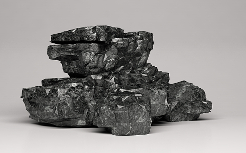 Modern rockery stone 3d model