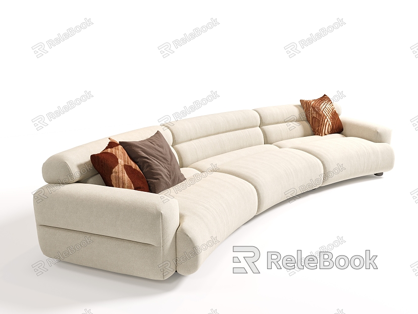 Modern Curved Sofa Living Room Sofa Minotti Multi-Person Sofa Shaped Sofa Cream Style Sofa model