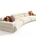 Modern Curved Sofa Living Room Sofa Minotti Multi-Person Sofa Shaped Sofa Cream Style Sofa 3d model