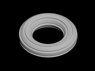White Circular Rubber Seal Ring With Smooth Surface On Black Background 3d model