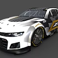 Chevrolet ZL1 Race Car With White Black Gold Livery Goodyear Tires And Aerodynamic Body Kit