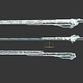 Three Purple Modern Longbow Weapons With Sleek Design And Decorative Tips
