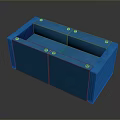 Blue Multi Compartment Storage Box For Household Organizing With Hole Design