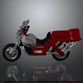 Red Motorcycle Toy Model With Silver Accents Black Seat And Red Side Box
