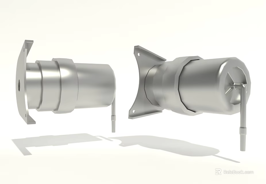 High Quality Automotive Metal Parts Featuring Silver Mounting Brackets and Structure 3d model 