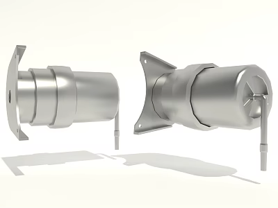 High Quality Automotive Metal Parts Featuring Silver Mounting Brackets and Structure 3d model