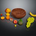 Modern Fruit Banana Grape 3d model