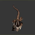 3D Rendered Ferocious Brown Monster Character With Sharp Spikes And Clawed Limbs