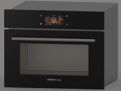 Black ROBAM Oven With Glass Door And Control Panel For Kitchen Use 3d model