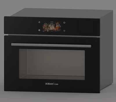Black ROBAM Oven With Glass Door And Control Panel For Kitchen Use 3d model