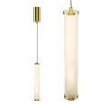 Elegant Modern Gold Pendant Light With Cylindrical White Glass Shade