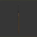 Ornate Fantasy Sword With Black Hilt And Orange Accent Blade Design