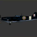Vintage Military Fighter Aircraft Model With Camouflage Paint And Red Circle Markings