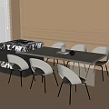 Stylish Modern Dining Chairs With Black Metal Legs And Light Gray Seats