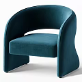 Elegant Modern Brown Velvet Leisure Chair With Curved Backrest And Armrests