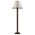 Elegant Floor Lamp Featuring Spiral Dark Brown Base And White Decorative Lampshade