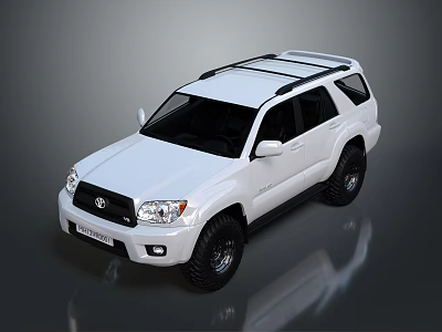 White Toyota SUV With Roof Rack And Black Tires Sleek Exterior Design 3d model