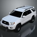 White Toyota SUV With Roof Rack And Black Tires Sleek Exterior Design