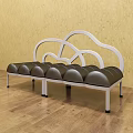 Modern Leisure Chair With White Cloud Shaped Backrest Black Padded Seat And Silver Metal Legs
