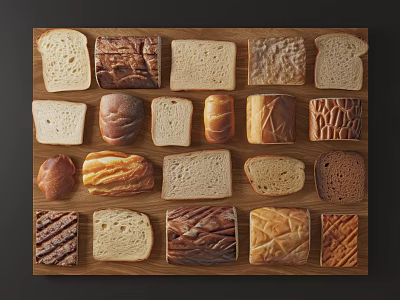 Bread combination snack combination 3d model Bread combination snack combination 3d model