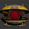 Advanced Yellow Computer Network Router With Red Circular Component And Metal Antennas