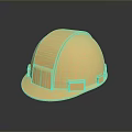 Yellow Safety Helmet Isolated On Black Background With Clear Reflection 3d model