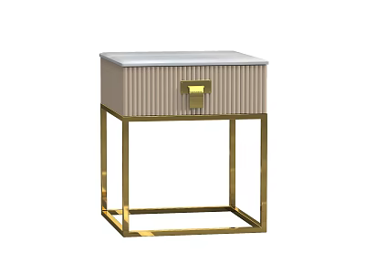 Elegant Modern Entryway Console Cabinet With Gold Metal Frame And Marble Top Drawer 3d model