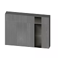 Modern Background Wall with Wooden Panels Perforated Design and Textured Spliced Surfaces