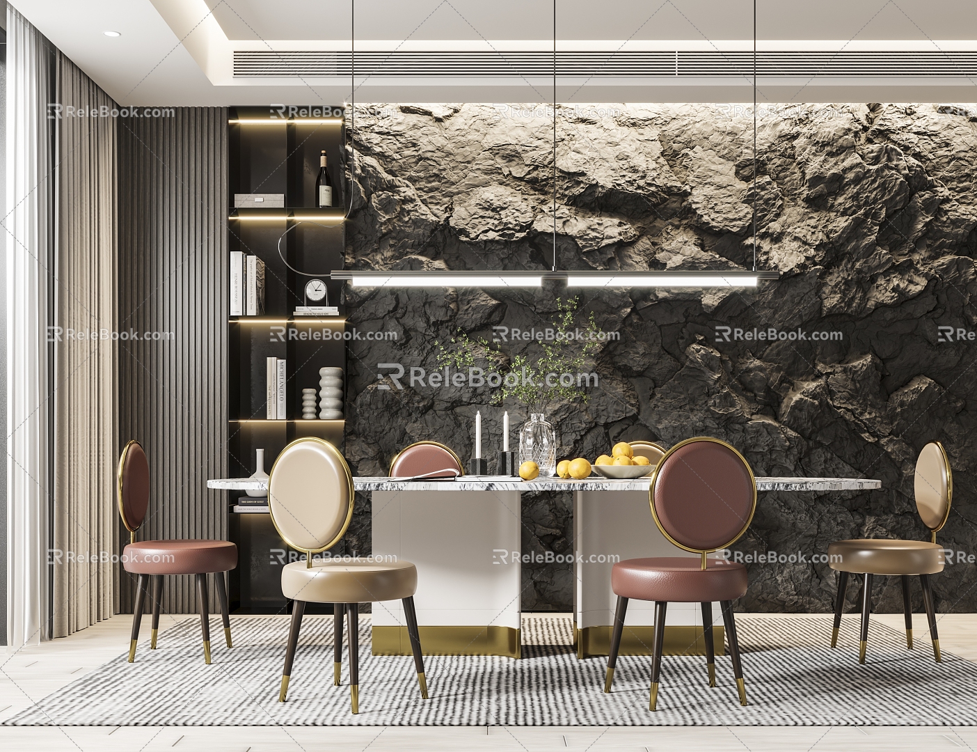 Modern Light Luxury Restaurant 3d model