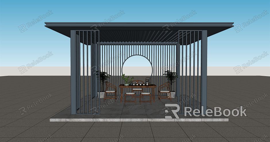 New Chinese style pavilion, sentry box, aluminum pavilion model