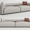 Modern double sofa multiplayer sofa 3d model