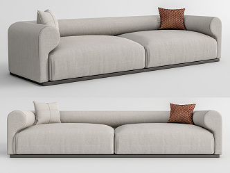 Modern double sofa multiplayer sofa 3d model