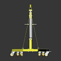 Yellow Industrial Mechanical Mobile Stand Structure With Wheels And Metal Frame
