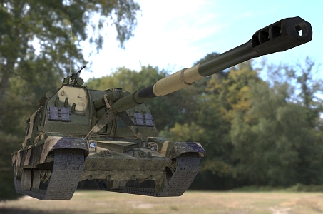 Soviet Union 2S19 self-propelled howitzer artillery imaginary enemy military 3d model