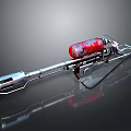 Modern Weapon Featuring Silver Barrel Red Component And Reflective Metal Structure 3d model
