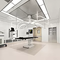 Hospital Operating Room Interior With Surgical Table And Equipment