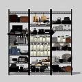 Sturdy Multi Layer Metal Shelving Unit With Storage Boxes Jars Baskets For Home Organization 3d model
