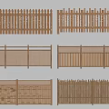 Different Styles of Wooden Fences with Decorative Patterns for Outdoor Use