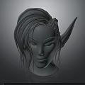 3D Model Of Elf Character With Long Hair And Pointed Ears Design