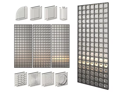 Modern Room Dividers With Grid Curved And Patterned Panel Designs 3d model