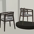 Minimalist Accent Chairs With Wooden Frame Armrests And Soft Cushions In Light-Filled Interior