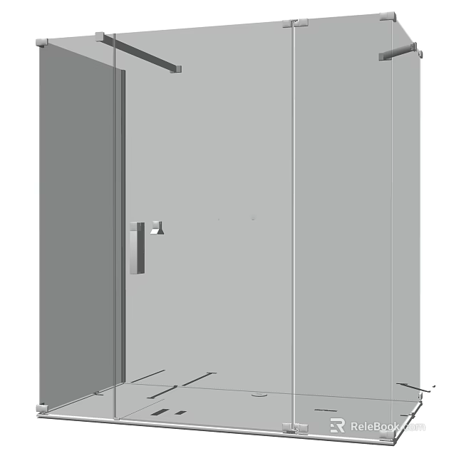 Sleek Modern Shower Sauna Interior With Glass Enclosure And Chrome Fittings 3d model 
