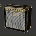 YAMAHA Portable Amplifier With Black And Gold Design Control Knobs Mesh Front Panel 3d model