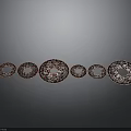 Decorative Plates With Intricate Patterns Arranged In Row On Gray Background